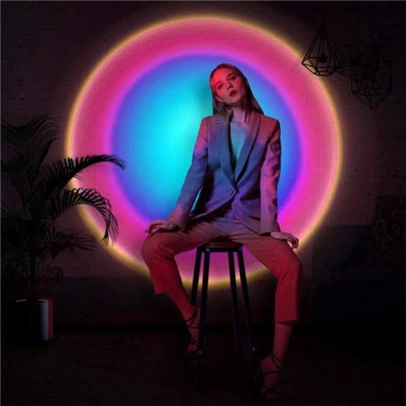 Sunset Lamp, Projector Rainbow Light 10W LED Projection Night Light 180 Degree - Picture 3 of 6